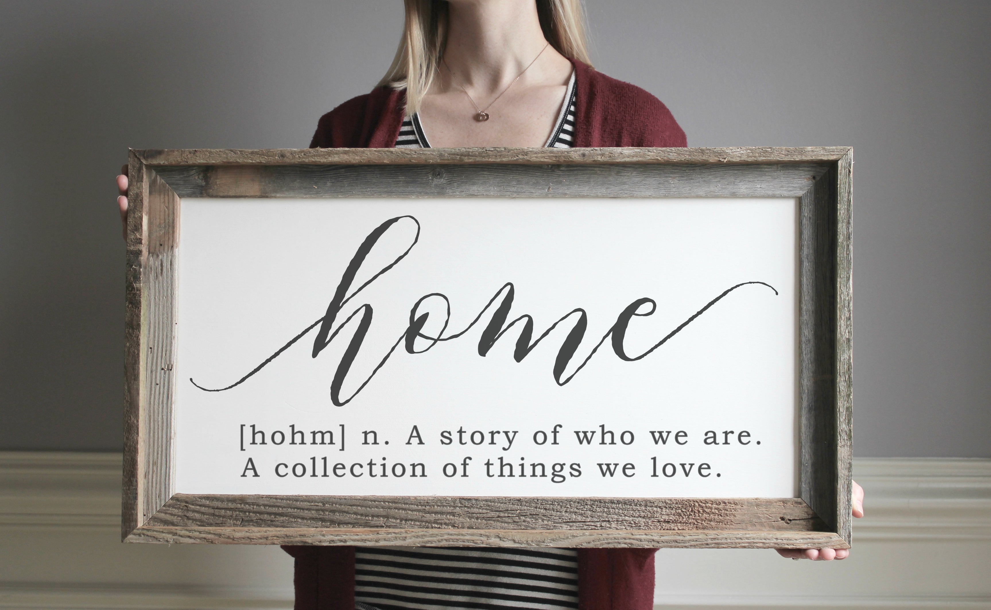 Definition of Home Sign - farmhouse wood sign - family room sign