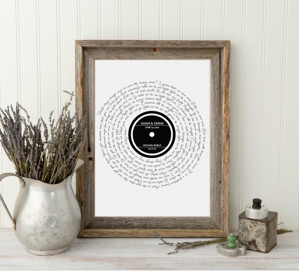 Personalized Record Print, Custom Poster Print, Custom Vinyl Poster, Favorite Song Print, Record Lyric Print, Any Song Lyrics, First Dance