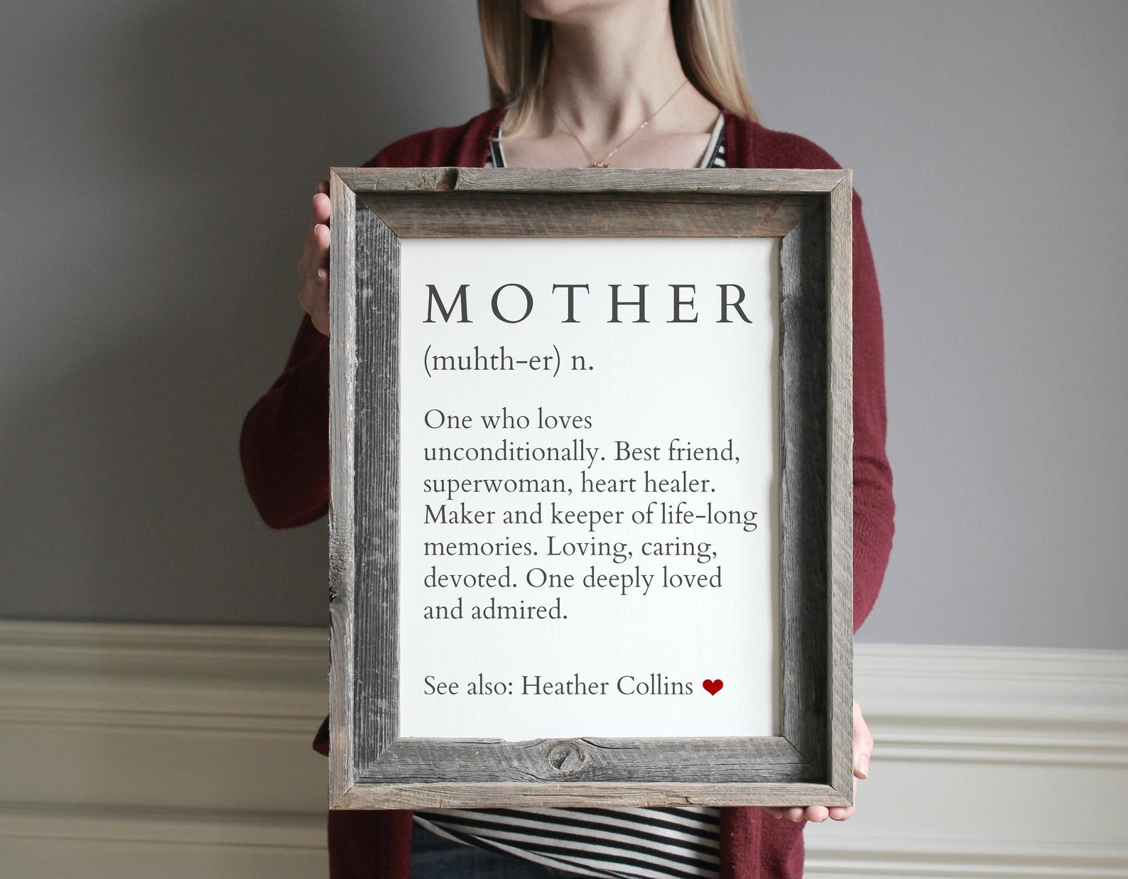 Definition of Mother Wooden Signs - Personalized Mother’s Day Gift