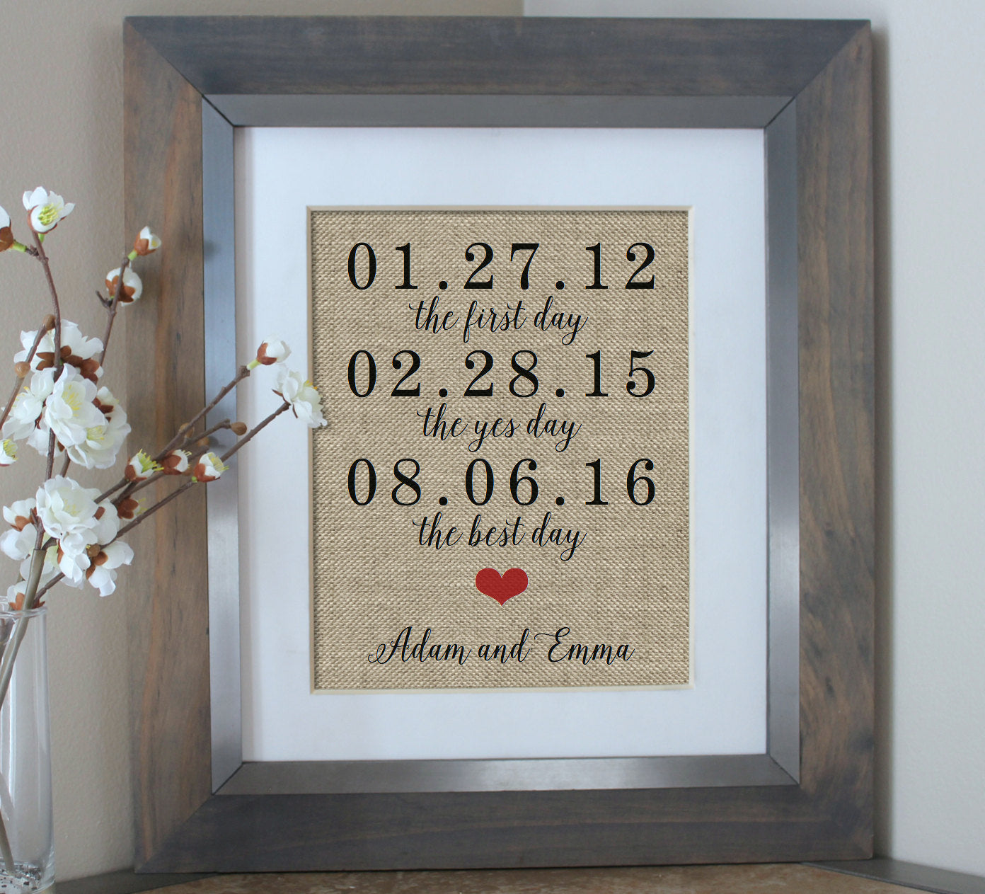 The First Day, Yes Day, Best Day Burlap Print