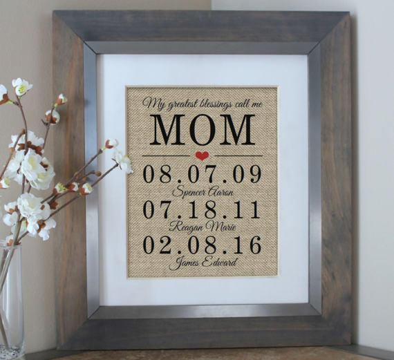 My Greatest Blessings Call Me Mom Burlap Print - Perfect for Mother's Day!