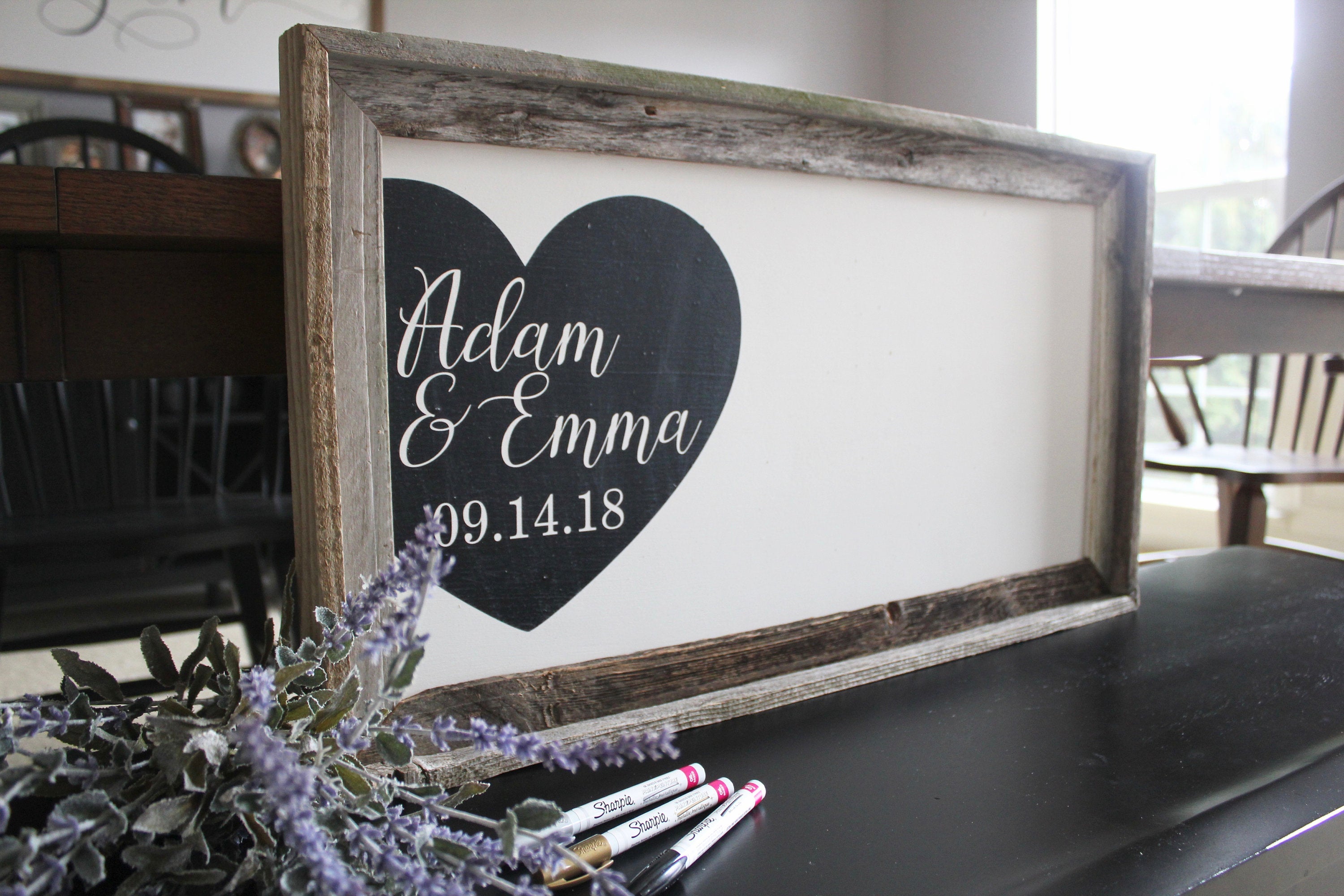 Custom Wedding Guestbook, Wedding Welcome Sign - Pen Included