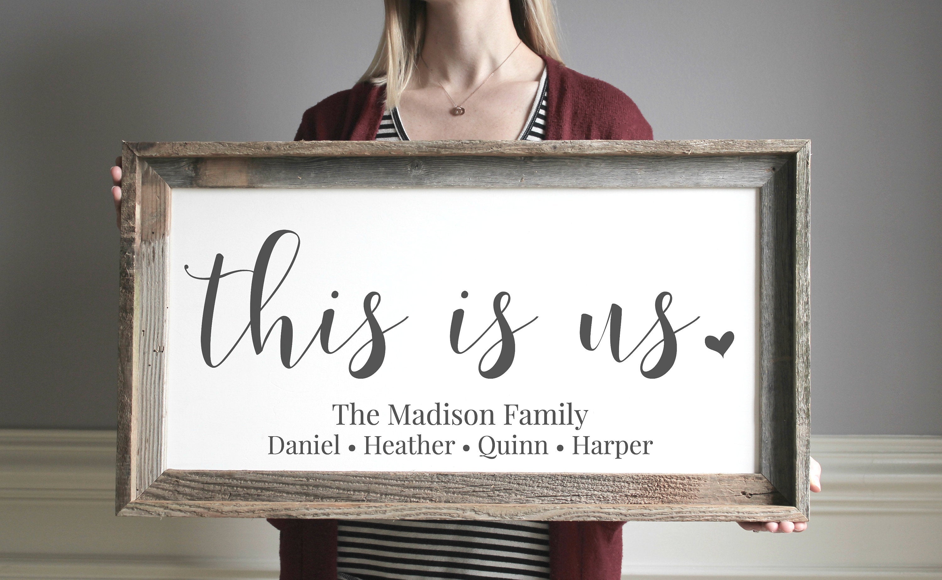 This Is Us Wood Sign - Personalized Family Gift for Adoption Gifts