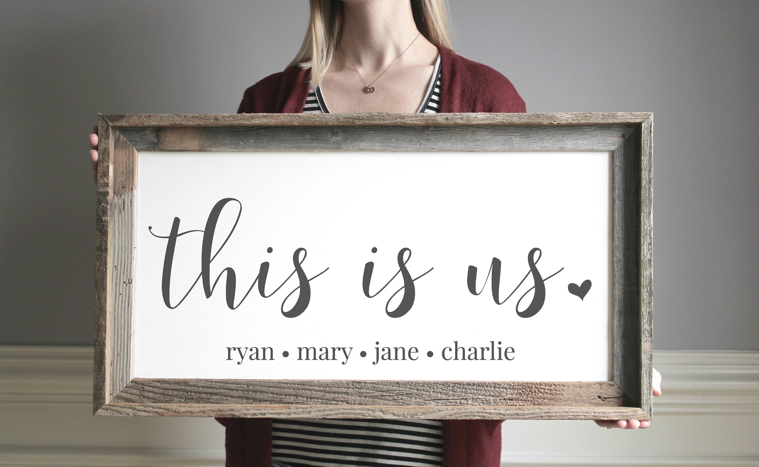 This Is Us Wood Sign - Personalized Family Gift for Adoption Gifts