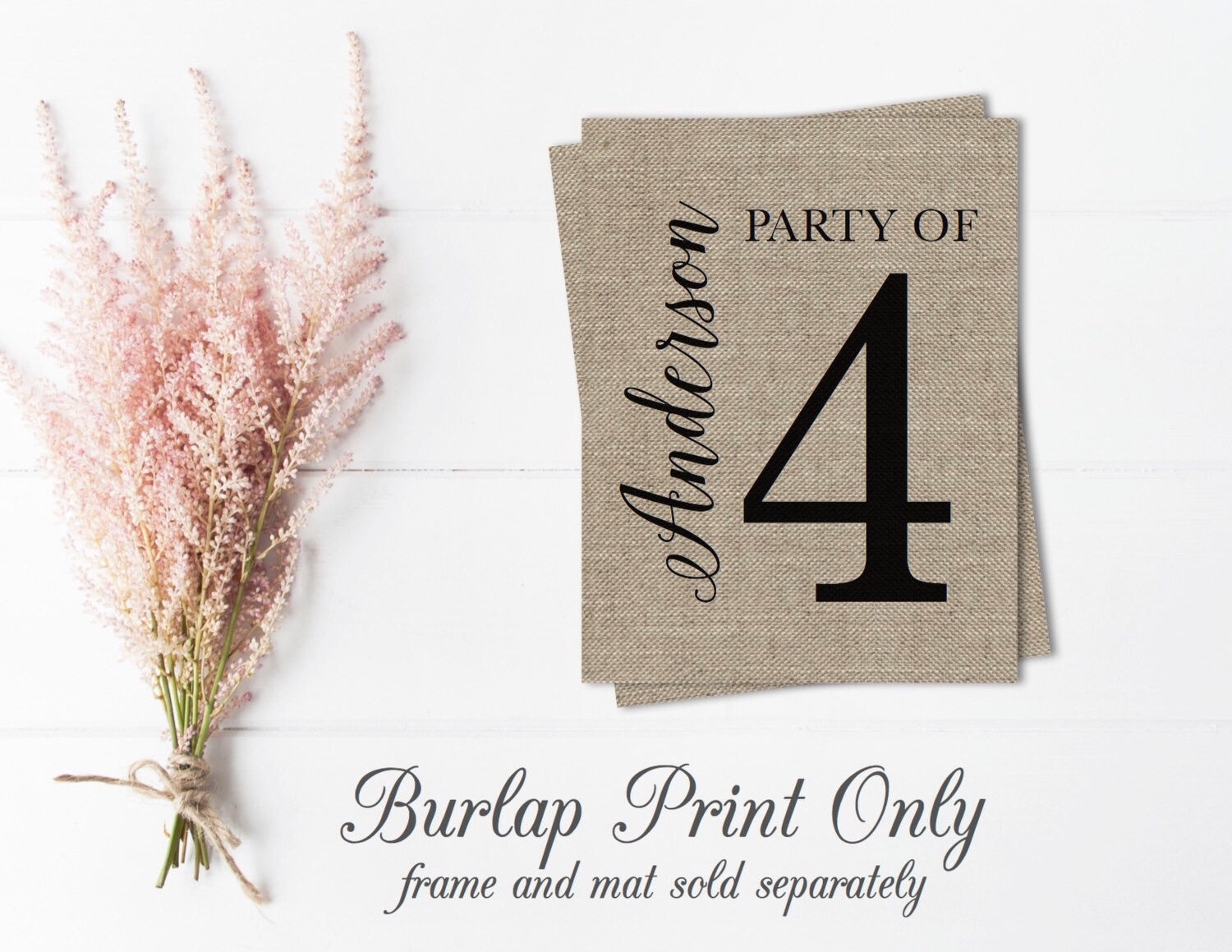 Party of Burlap Print - Farmhouse Style Family Name Sign
